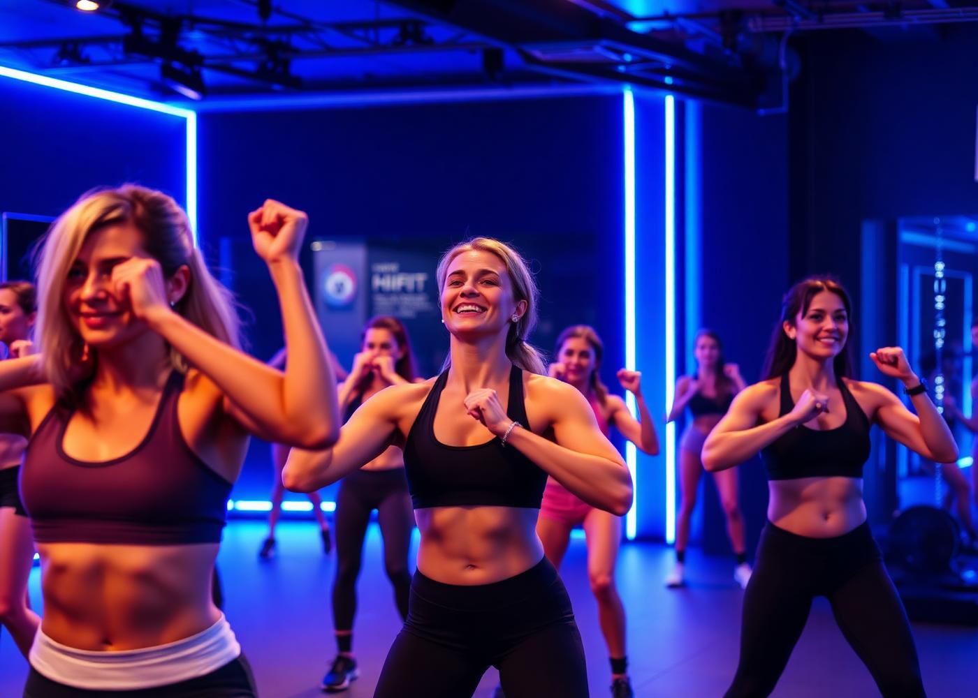 HIIT class in the studio