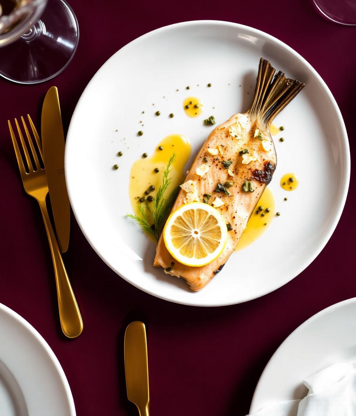 Whole roasted branzino