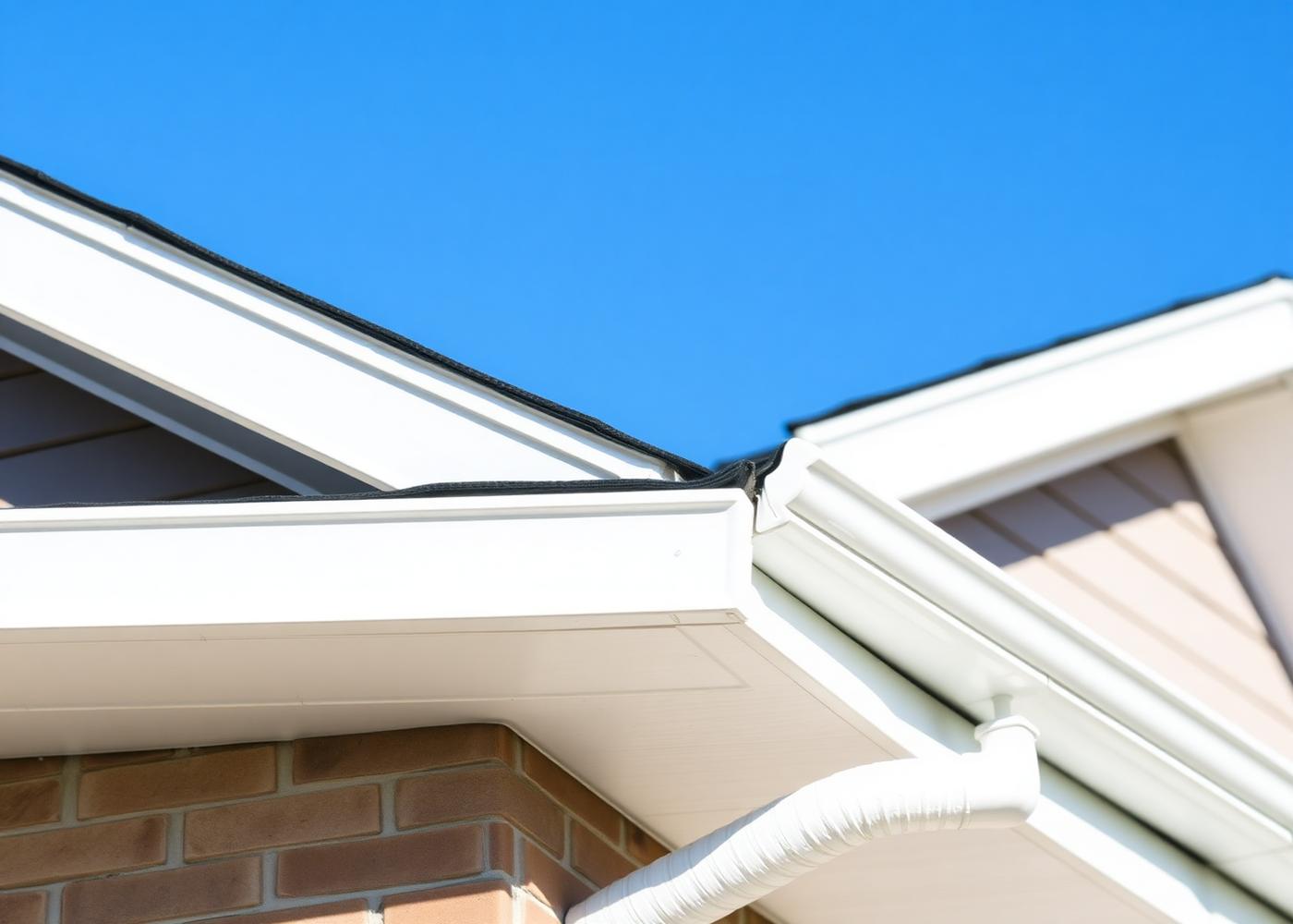 New seamless gutters installed on a home
