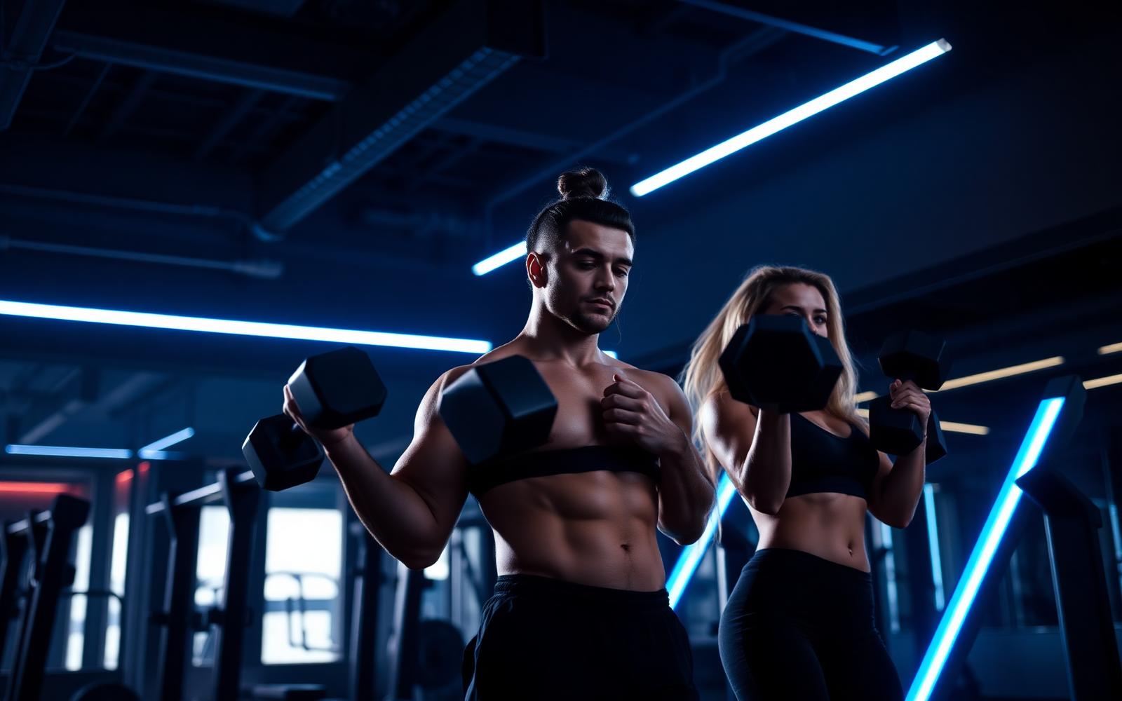 Members training with dumbbells on the Elevate Fitness gym floor