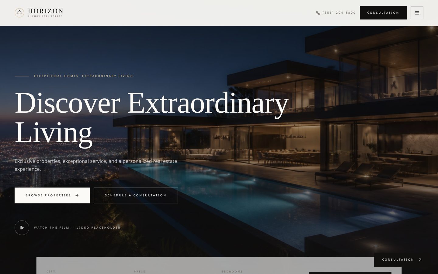 Horizon Realty Group website preview