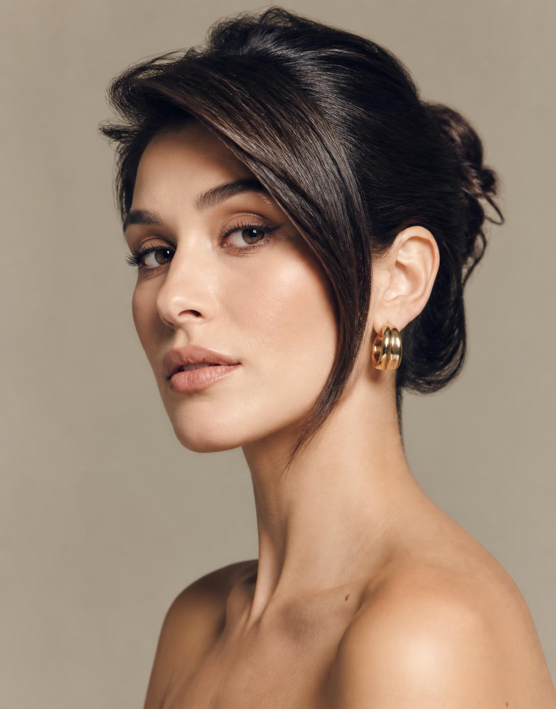 Sleek brunette editorial updo