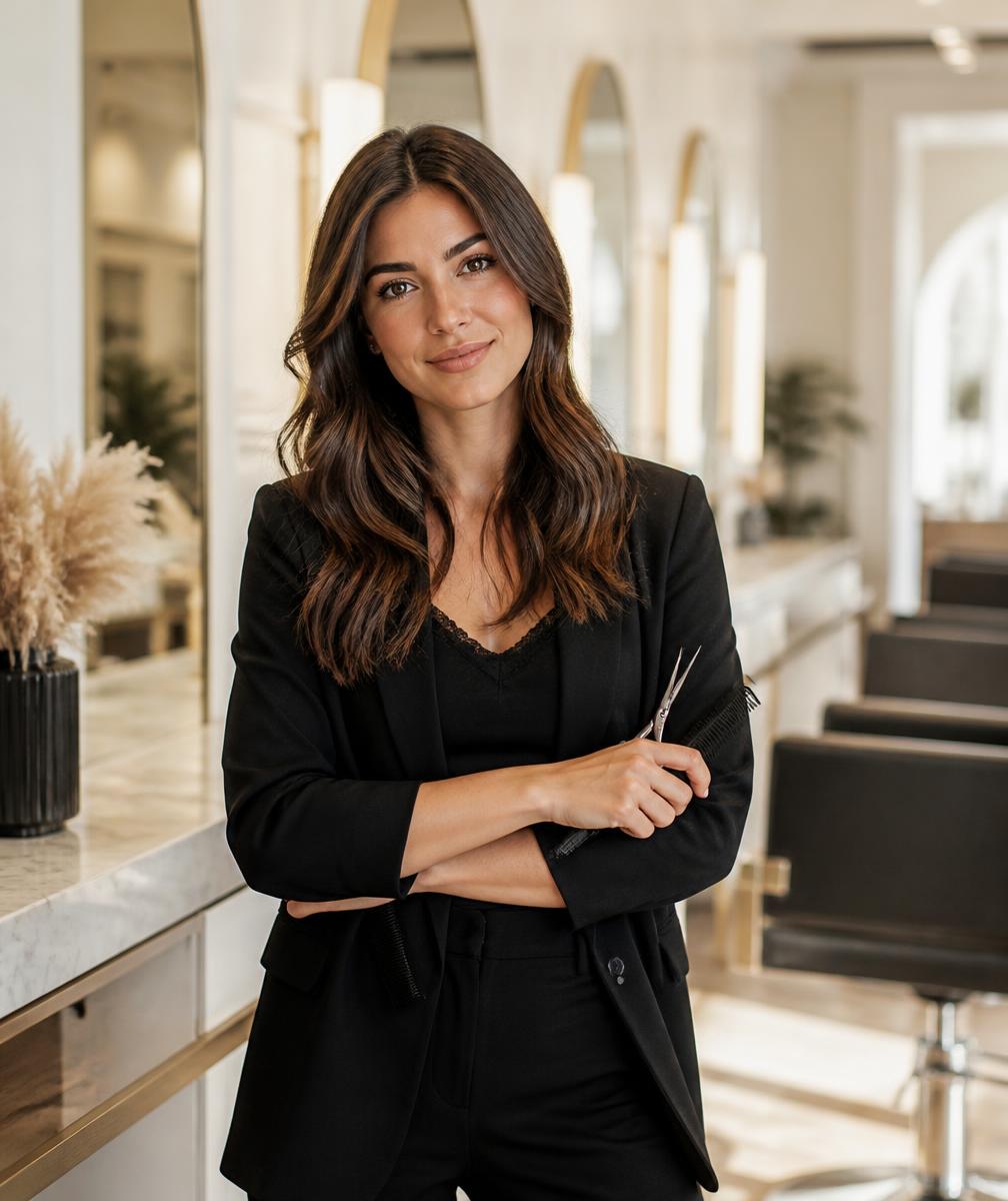 Elena Marchetti, Founder & Master Stylist at Luxe Beauty Studio